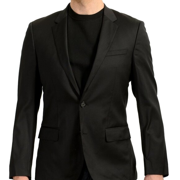 Hugo Boss Men's Black Two Button Sport Coat Blazer US 38R IT 48R - Picture 1 of 5